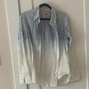 Mossimo Supply Co. Blue and White Striped Button-Up